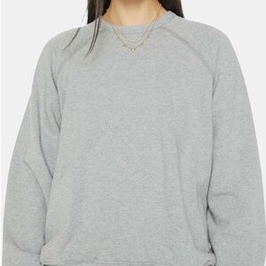 MOTHER The Biggie Concert Cotton Graphic Sweatshirt Heather Grey Size M